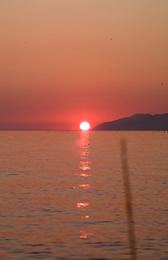 宍道湖の日没　