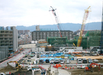 工事中の摂津市駅の様子