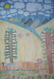 写真:5才から8才児の絵の例