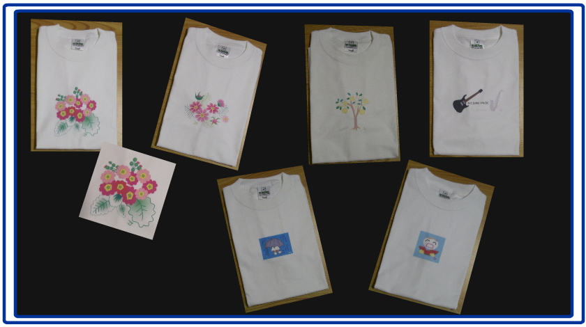 T-shirts with flowers and the seasonal images
