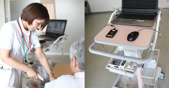 夜間の看護業務に携帯性の高いiPad miniを使用しています
