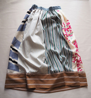 夏着物を使ったスカート